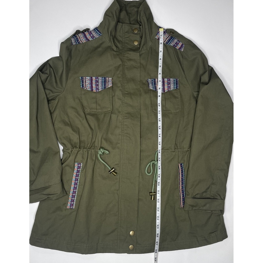 Crescent Anorak Jacket Military Cargo Jacket Olive Size L Embroidered Cotton NWT - Picture 12 of 13